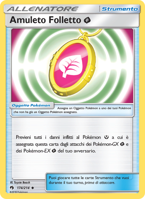Amuleto Folletto Grass 174/236 — Tuoni Perduti (Italian Pokémon TCG card)