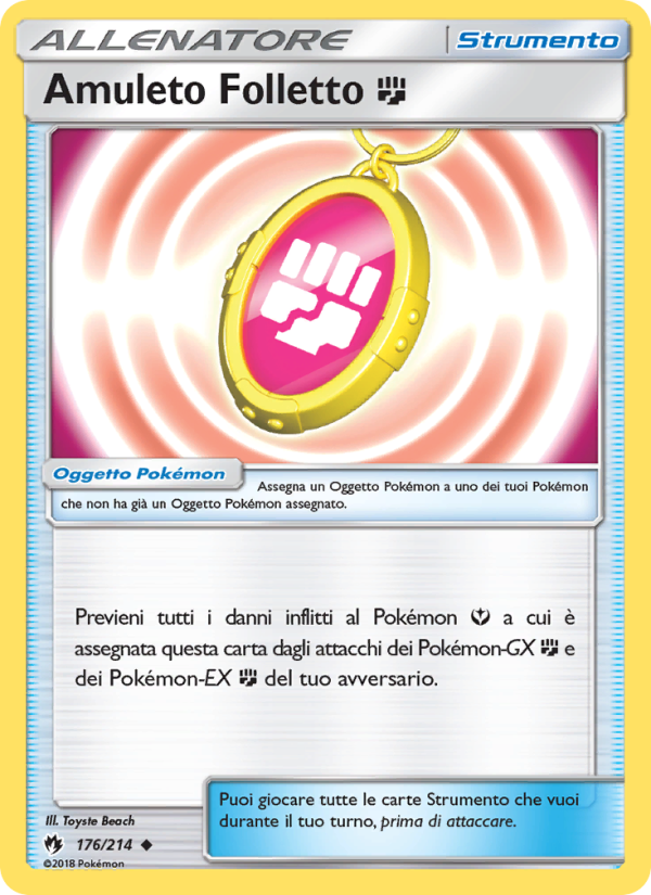 Amuleto Folletto Fighting 176/236 — Tuoni Perduti (Italian Pokémon TCG card)