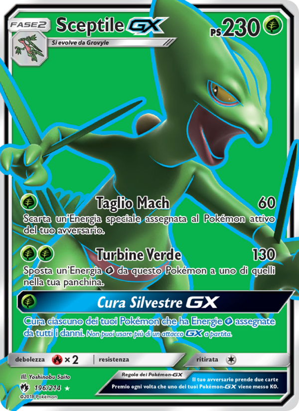 Sceptile GX 196/236 — Tuoni Perduti (Italian Pokémon TCG card)