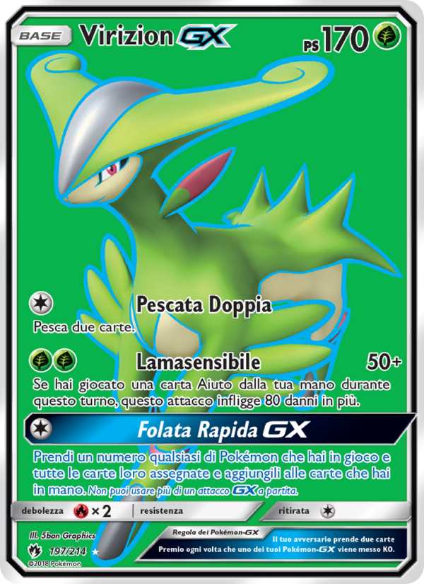 Virizion GX 197/236 — Tuoni Perduti (Italian Pokémon TCG card)
