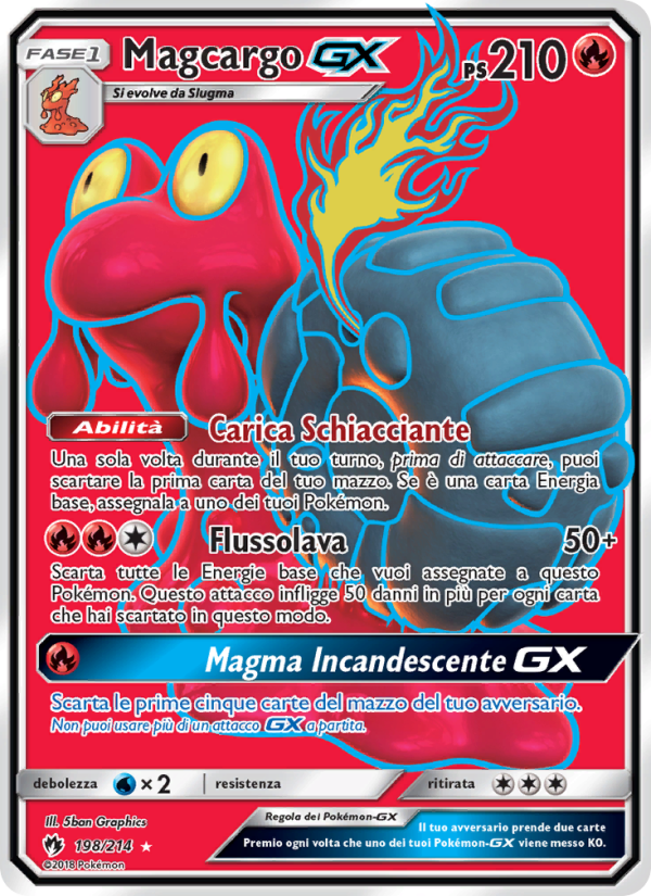 Magcargo GX 198/236 — Tuoni Perduti (Italian Pokémon TCG card)