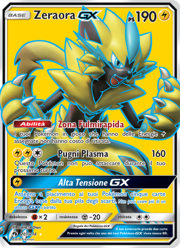 Zeraora GX 201/236 — Tuoni Perduti (Italian Pokémon TCG card)