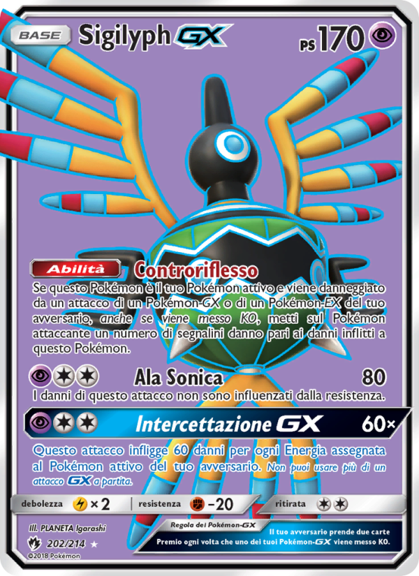 Sigilyph GX 202/236 — Tuoni Perduti (Italian Pokémon TCG card)