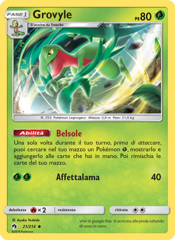 Grovyle 021/236 — Tuoni Perduti (Italian Pokémon TCG card)