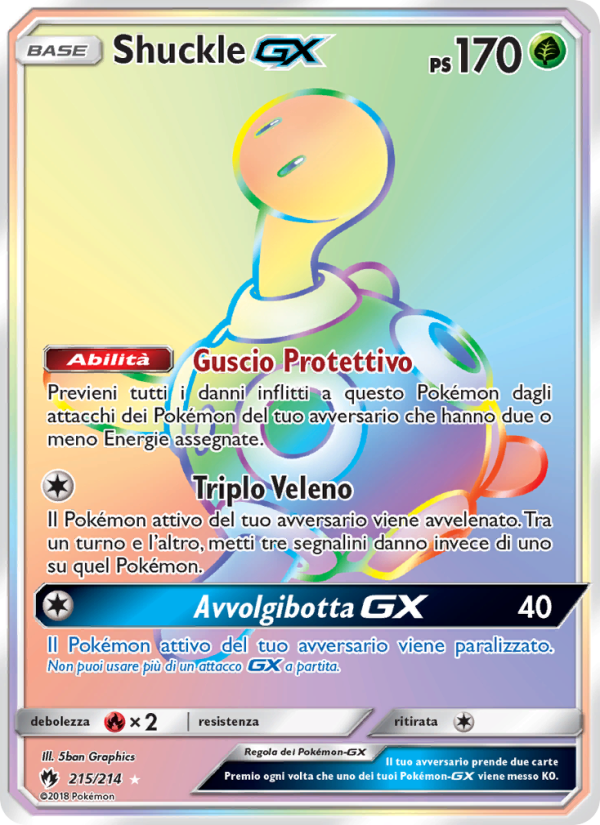 Shuckle GX 215/236 — Tuoni Perduti (Italian Pokémon TCG card)