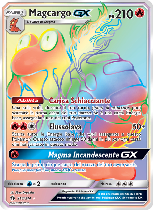 Magcargo GX 218/236 — Tuoni Perduti (Italian Pokémon TCG card)