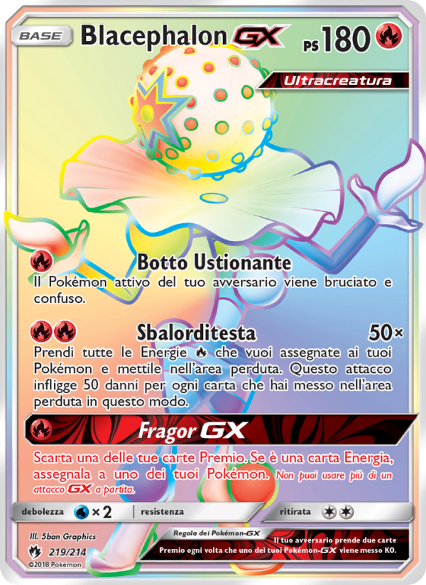 Blacephalon GX 219/236 — Tuoni Perduti (Italian Pokémon TCG card)