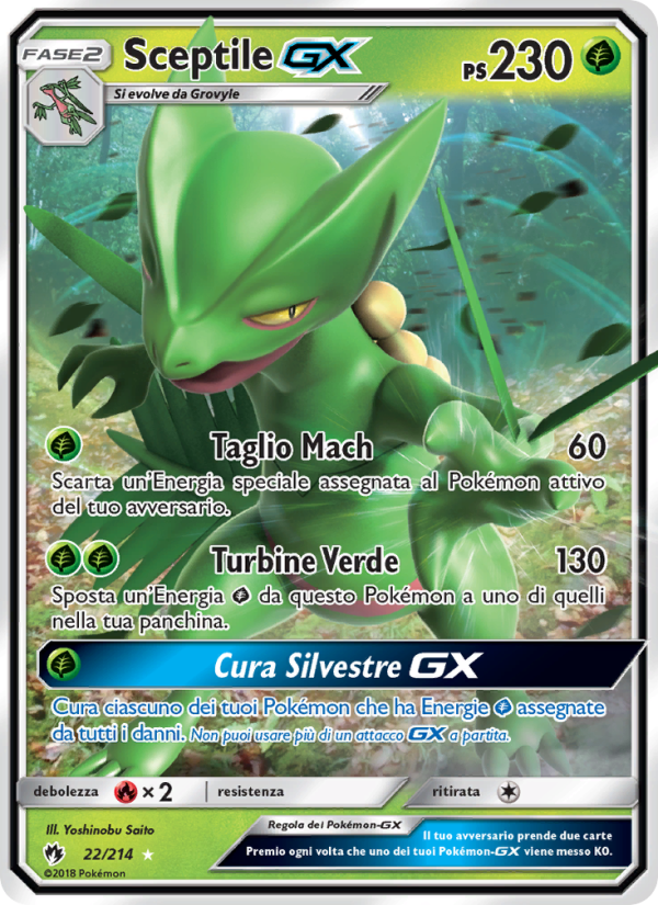 Sceptile GX 022/236 — Tuoni Perduti (Italian Pokémon TCG card)