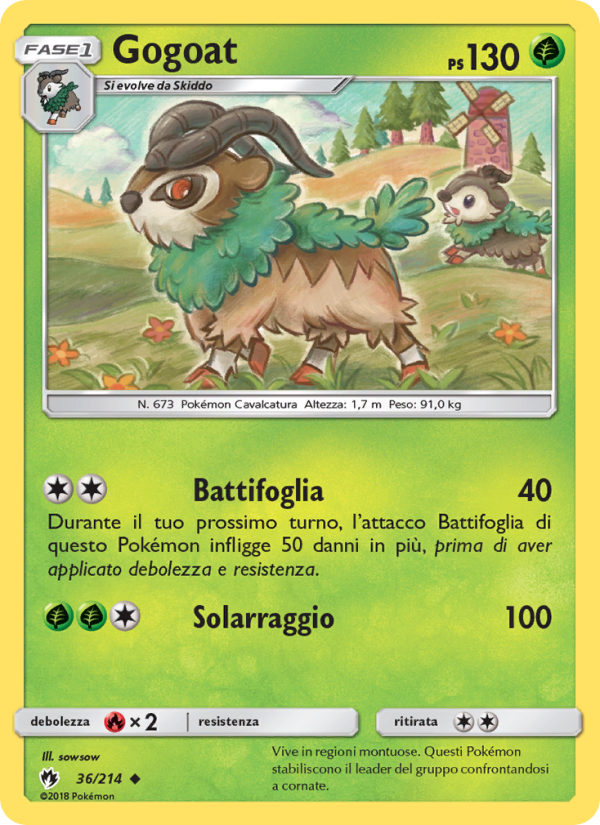 Gogoat 036/236 — Tuoni Perduti (Italian Pokémon TCG card)