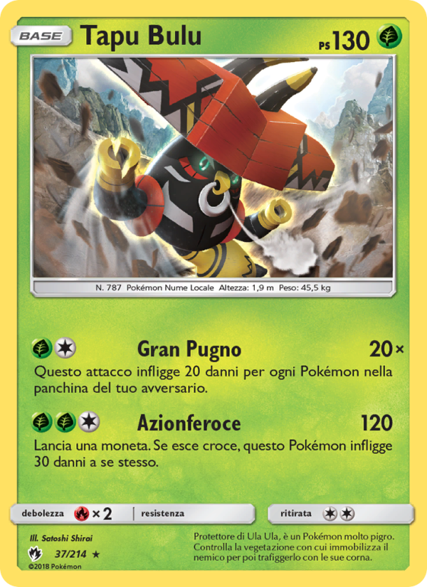 Tapu Bulu 037/236 — Tuoni Perduti (Italian Pokémon TCG card)