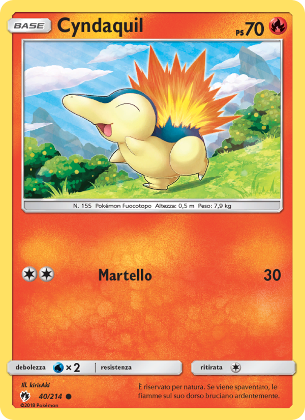 Cyndaquil 040/236 — Tuoni Perduti (Italian Pokémon TCG card)
