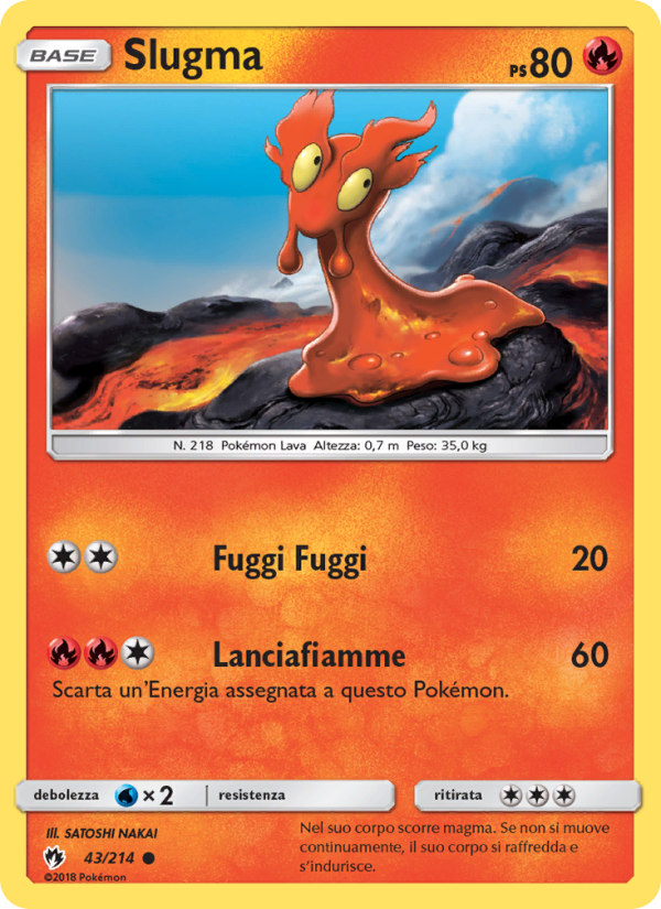 Slugma 043/236 — Tuoni Perduti (Italian Pokémon TCG card)