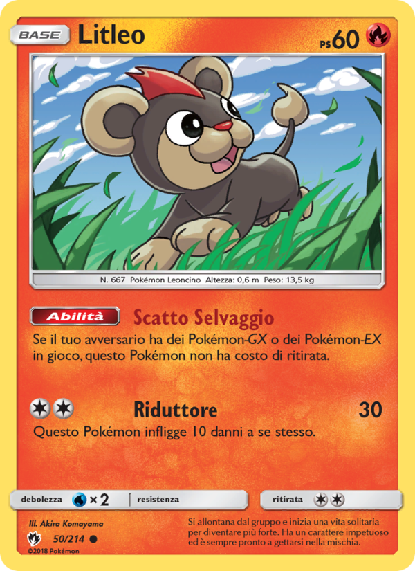 Litleo 050/236 — Tuoni Perduti (Italian Pokémon TCG card)