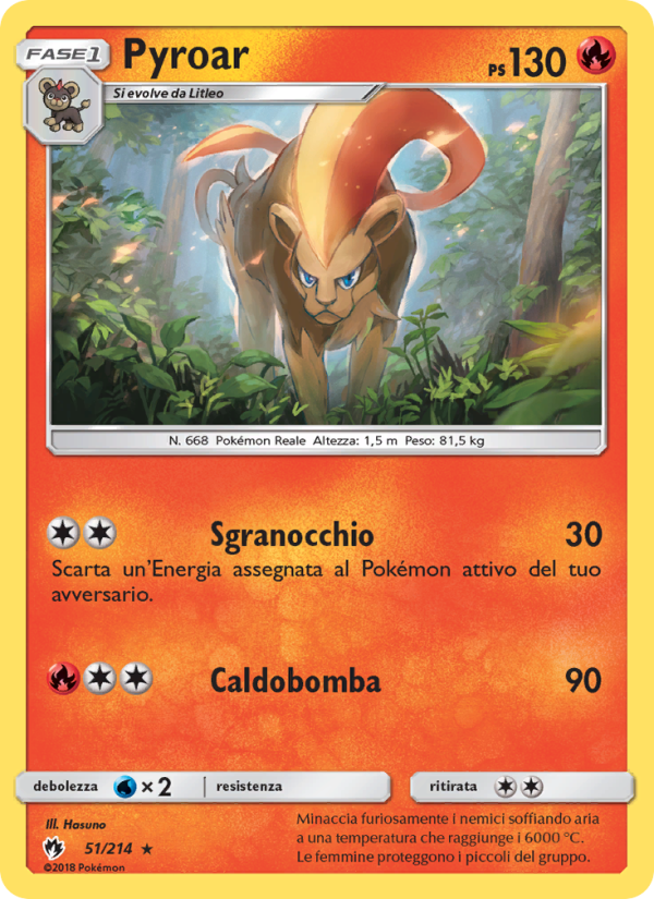 Pyroar 051/236 — Tuoni Perduti (Italian Pokémon TCG card)