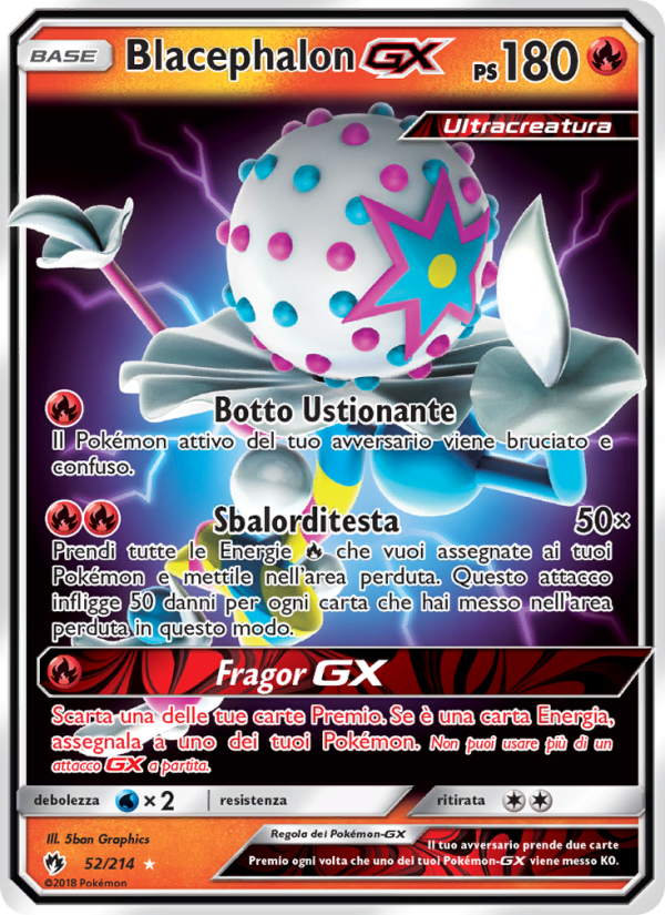 Blacephalon GX 052/236 — Tuoni Perduti (Italian Pokémon TCG card)