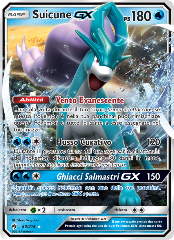 Suicune GX 060/236 — Tuoni Perduti (Italian Pokémon TCG card)
