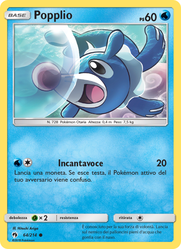 Popplio 064/236 — Tuoni Perduti (Italian Pokémon TCG card)