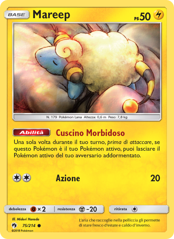 Mareep 075/236 — Tuoni Perduti (Italian Pokémon TCG card)