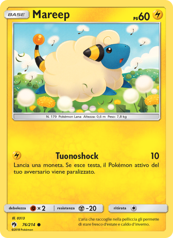 Mareep 076/236 — Tuoni Perduti (Italian Pokémon TCG card)
