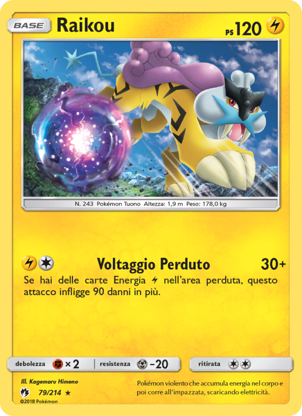 Raikou 079/236 — Tuoni Perduti (Italian Pokémon TCG card)