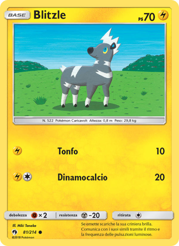 Blitzle 081/236 — Tuoni Perduti (Italian Pokémon TCG card)