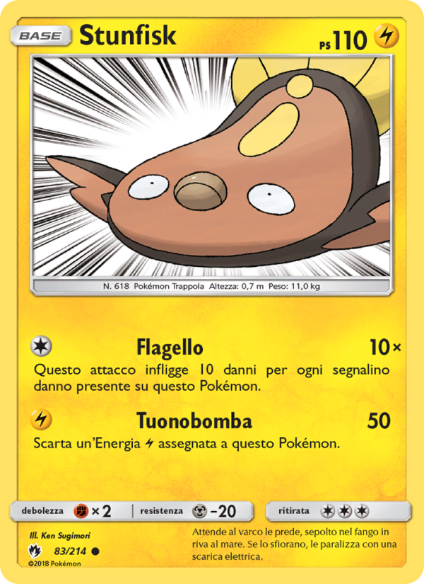 Stunfisk 083/236 — Tuoni Perduti (Italian Pokémon TCG card)