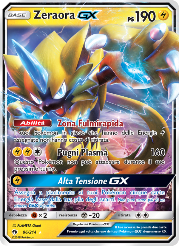 Zeraora GX 086/236 — Tuoni Perduti (Italian Pokémon TCG card)