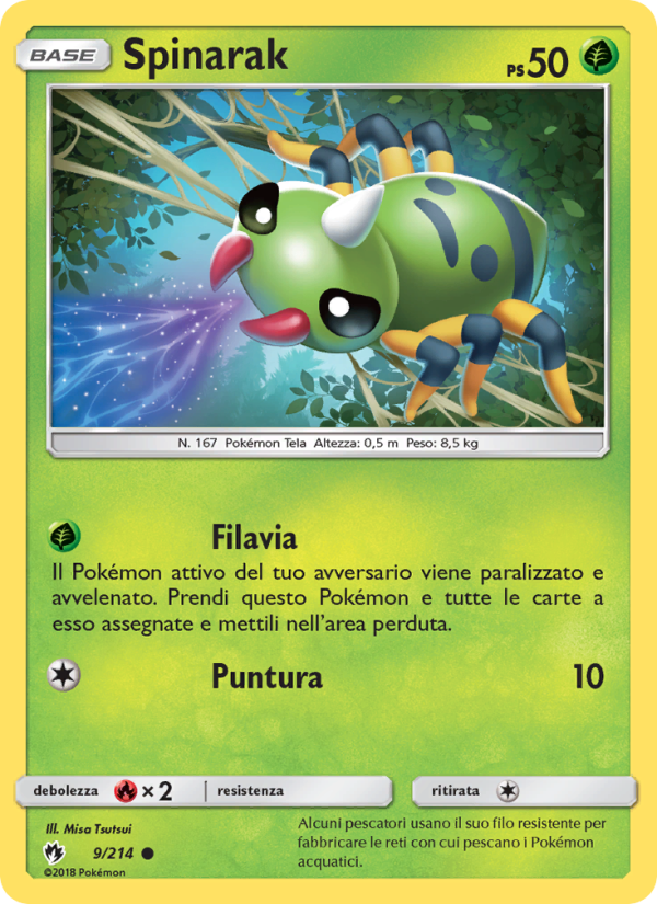 Spinarak 009/236 — Tuoni Perduti (Italian Pokémon TCG card)