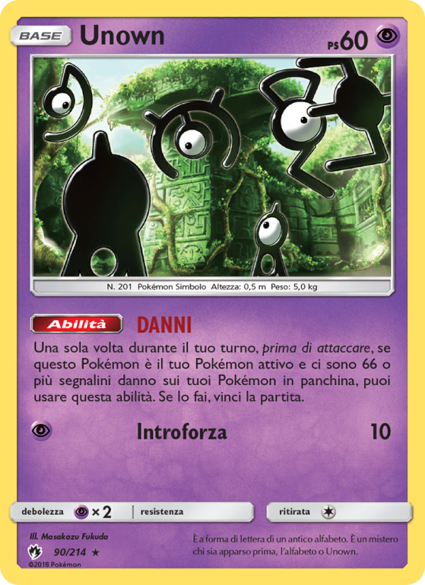 Unown 090/236 — Tuoni Perduti (Italian Pokémon TCG card)