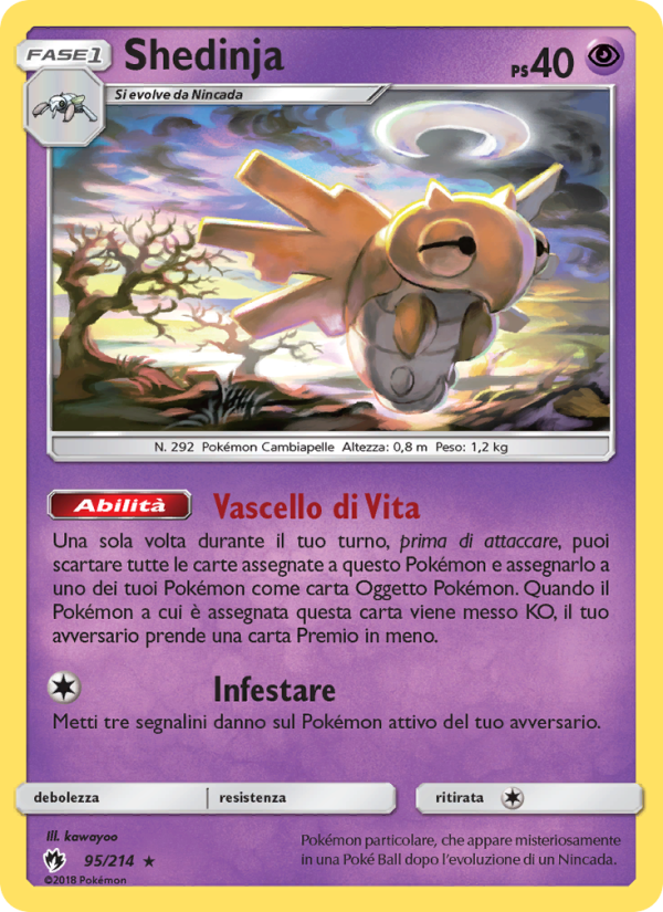 Shedinja 095/236 — Lost Thunder (Italian Pokémon TCG card)