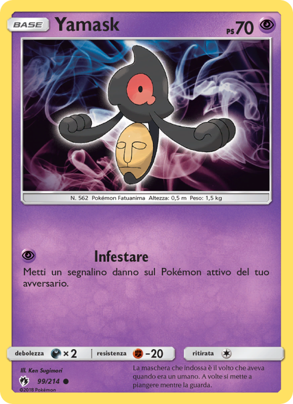 Yamask 099/236 — Lost Thunder (Italian Pokémon TCG card)