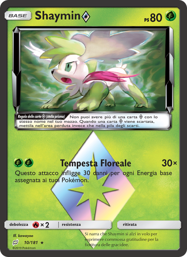 Shaymin ◇ 010/196 — Gioco di Squadra (Italian Pokémon TCG card)