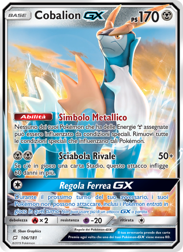 Cobalion GX 106/196 — Gioco di Squadra (Italian Pokémon TCG card)