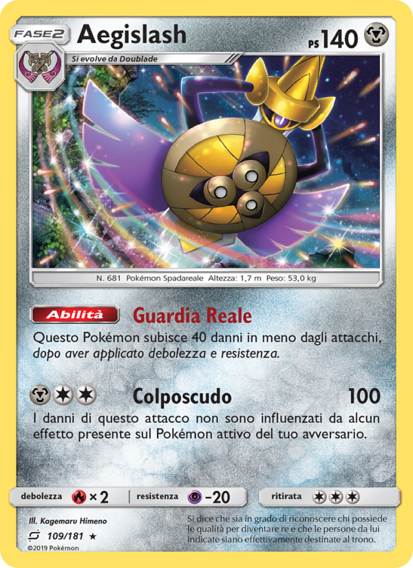 Aegislash 109/196 — Gioco di Squadra (Italian Pokémon TCG card)