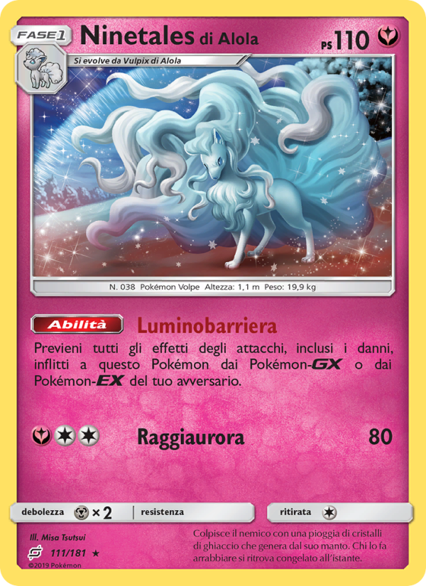 Ninetales di Alola 111/196 — Gioco di Squadra (Italian Pokémon TCG card)