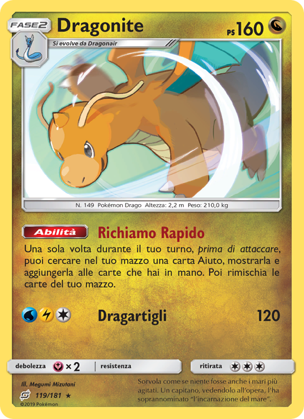 Dragonite 119/196 — Gioco di Squadra (Italian Pokémon TCG card)