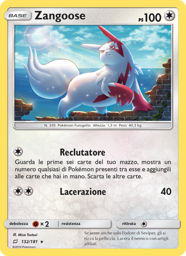 Zangoose 132/196 — Gioco di Squadra (Italian Pokémon TCG card)