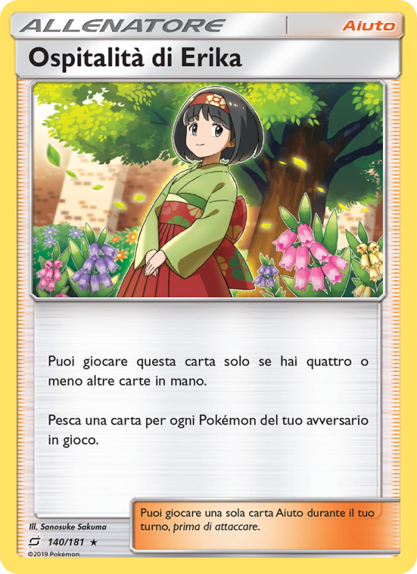 Ospitalità di Erika 140/196 — Gioco di Squadra (Italian Pokémon TCG card)