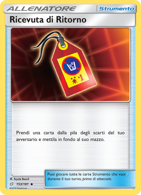 Ricevuta di Ritorno 153/196 — Gioco di Squadra (Italian Pokémon TCG card)