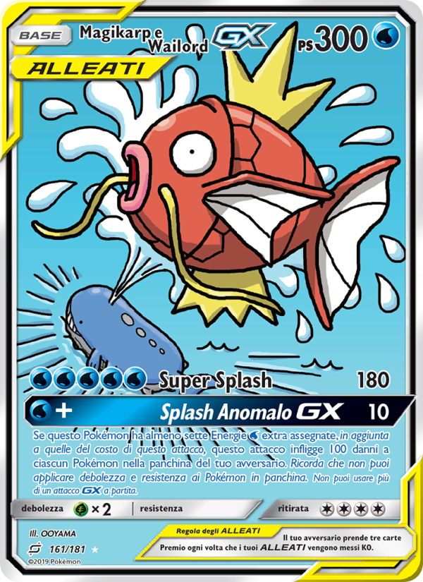 Magikarp e Wailord GX 161/196 — Gioco di Squadra (Italian Pokémon TCG card)