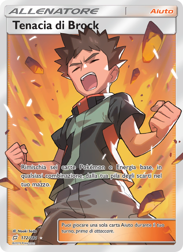 Tenacia di Brock 172/196 — Gioco di Squadra (Italian Pokémon TCG card)