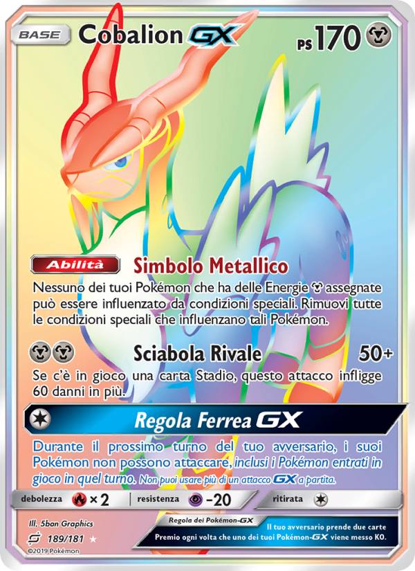 Cobalion GX 189/196 — Gioco di Squadra (Italian Pokémon TCG card)