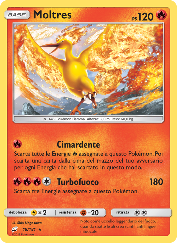 Moltres 019/196 — Gioco di Squadra (Italian Pokémon TCG card)