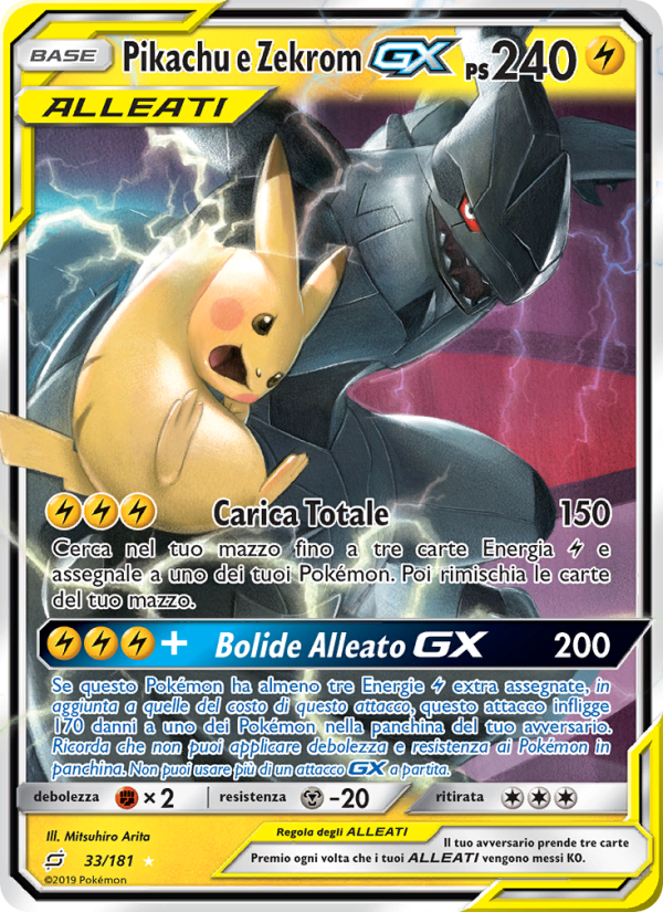Pikachu e Zekrom Pokémon TCG cards
