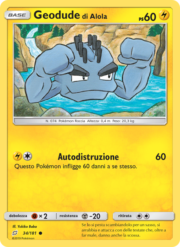 Geodude di Alola 034/196 — Gioco di Squadra (Italian Pokémon TCG card)