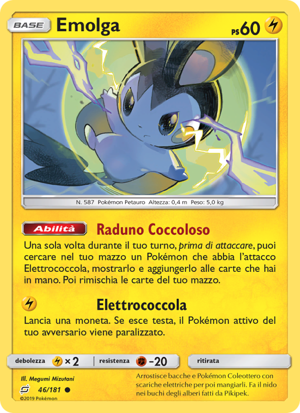 Emolga 046/196 — Gioco di Squadra (Italian Pokémon TCG card)