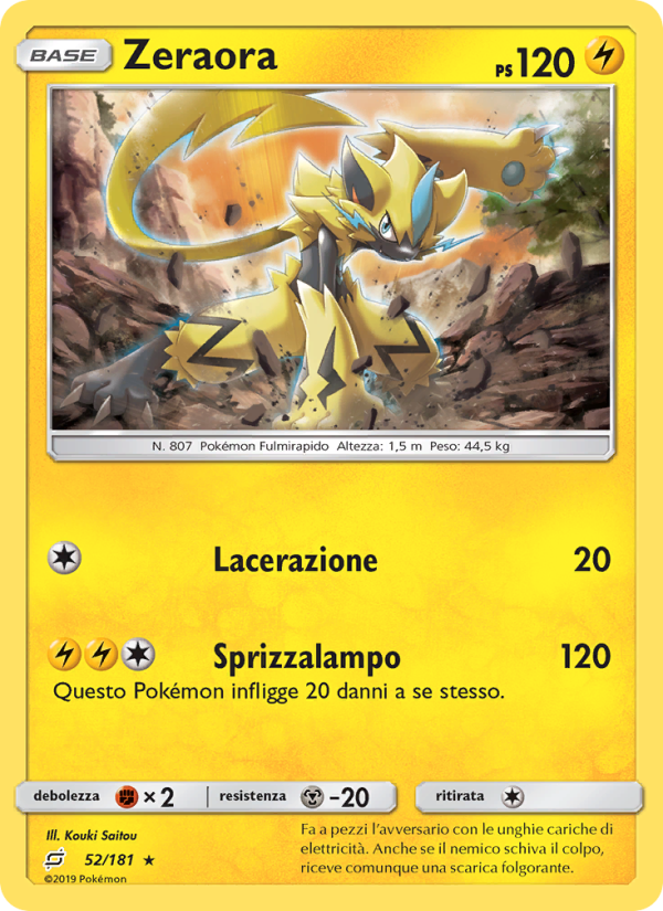 Zeraora 052/196 — Gioco di Squadra (Italian Pokémon TCG card)