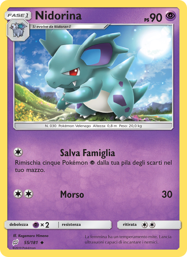Nidorina 055/196 — Gioco di Squadra (Italian Pokémon TCG card)