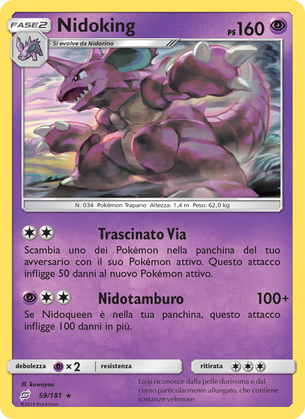 Nidoking 059/196 — Gioco di Squadra (Italian Pokémon TCG card)