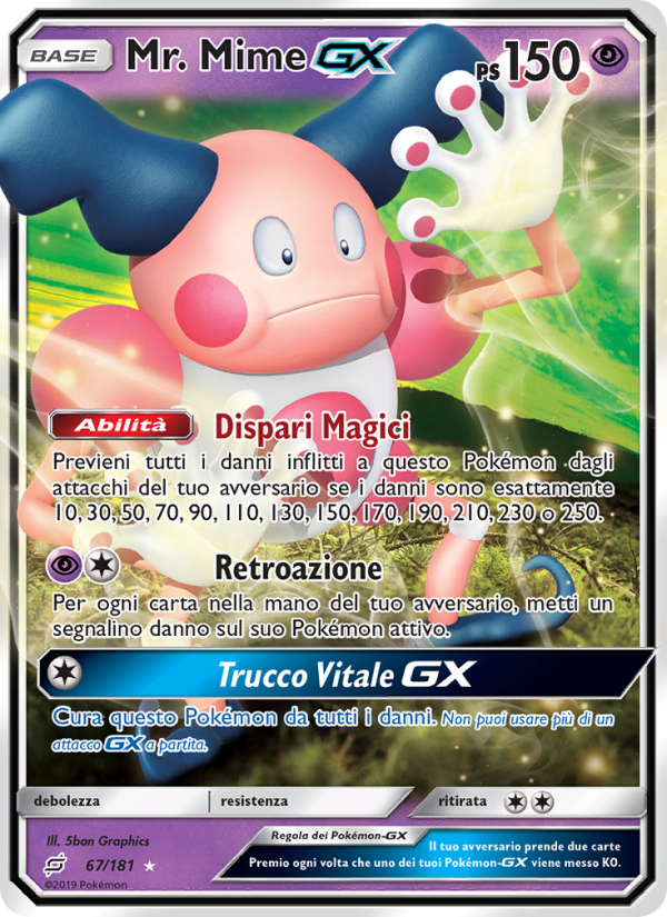 Mr. Mime GX 067/196 — Gioco di Squadra (Italian Pokémon TCG card)